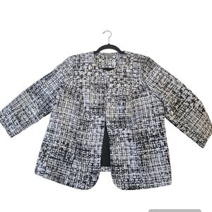 Jessica London 3/4 sleeves Round Neck Open Cropped Blazer NWOT